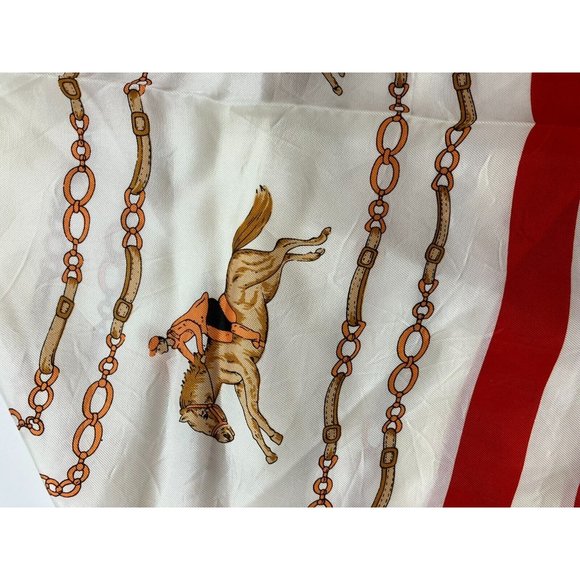 Vintage Paoli Scarf Made In Japan Horse Jockey Equestrian - Picture 5 of 5